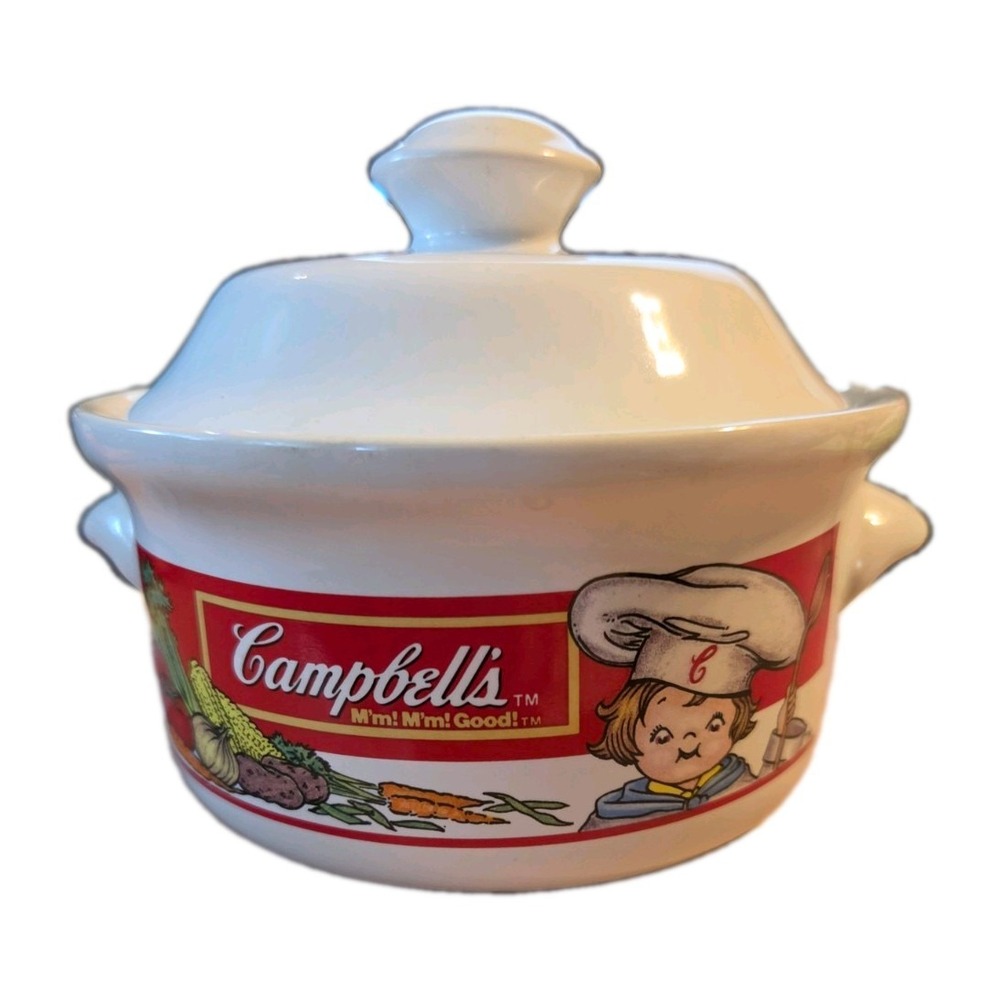 Vintage Campbell's Soup Kids Bowl and Lid 1993 Collectible Cottage Core